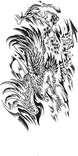 Temporary Tattoo,Eagle TH-GZXQB-018,Eagle Tattoos,Resilience,Lasts 1-2 Weeks,Water-Resistant,Real Ta