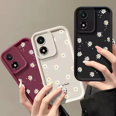 INS Smile Daisy Flower Phone Case for Motorola Moto G22 G24 G84 G53 G14 G60 E13 E22 Edge 50 Pro 40 N