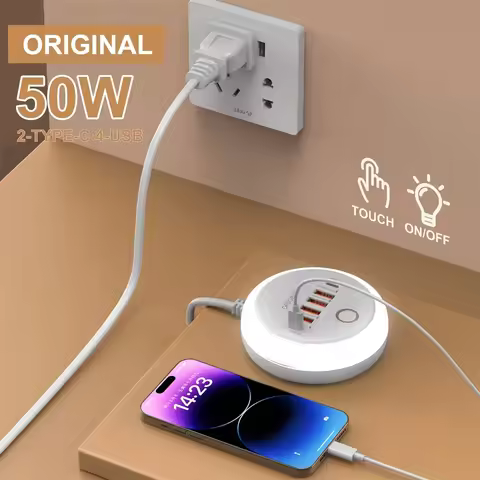 50W Multi Port USB Charger Power Strip Fast Charging Travel Socket with Quick Charge 3.0 for iPhone 