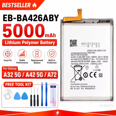 High Capacity 5000mAh EB-BA426ABY Battery for Samsung Galaxy A32 A42 A72 5G Phone Replacement Access