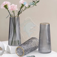 Flower Vase Ancient Glass Flower Vase With Gold Border Simple Creative Vase Decoration Living Room Flower Arrangement