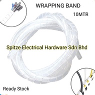 (10mtr) 6MM TO 24MM WRAPPING BANDS SPIRAL Cable Tidy Binding / BUNGKUS  LUKISAN BAND BANDAR 缠绕带螺旋