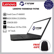 Lenovo Thinkpad T470s i7-6600U 8GB DDR4 RAM 256GB SSD Win 10 Pro Laptop (Refurbished)