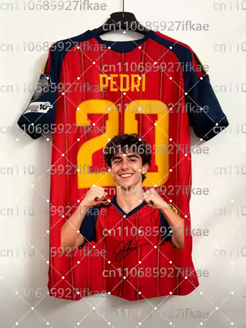 2025-2026 Spain Red Football Jersey PEDRI No. 20 Football Sports T-shirt, Breathable and Quick-dryin