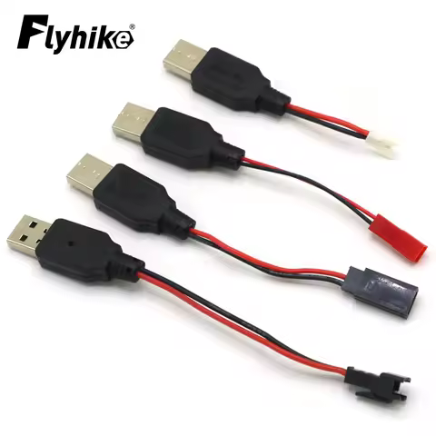 RC USB Charging 3.7V Lithium Battery Charger JST /SM / futaba Plug Cable USB to for 3Rc Drone Quadco