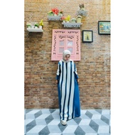 Dress Salur plus HIjab Kombinasi Busui Knit Import Wanita Hijab Muslim Gamis Syari