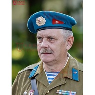 Cold War Direct Cai Russia Rusian Army Airborne M69/M88 Officer Blue Beret Metal Badge Afghanistan H
