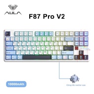 Bàn Phím Cơ AULA F87 Pro V2 3 Chế Độ Không Dây Pin 10000mAh RGB Hot-Swap Tùy Chỉnh 87 Phím Dành Cho 