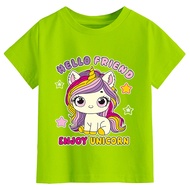 ATASAN BAJU KAOS GAMBAR ENJOY UNICORN ANAK PEREMPUAN LENGAN PENDEK UKURAN S-XXL D&C KIDS DTF-1883
