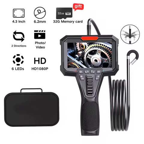 3.9mm/6.2mm Two-Way Articulating Endoscope With 4.3 Inch HD 1080P Steering Industrial Borescope For 