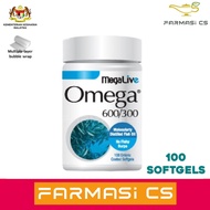MegaLive Omega 600 / 300mg 100s EXP:03/2025 Fish Oil Omega 3 EPA DHA