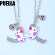PUELLA Cartoon Pendant Necklace, Cartoon Animals Electroplate Best Friend Magnetic Necklace, Cartoon