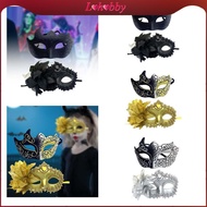 [Lohobby] 2Pcs Couple Masquerade Mask Set Party Flower Decorative Half Face Mask Costume for Dance N