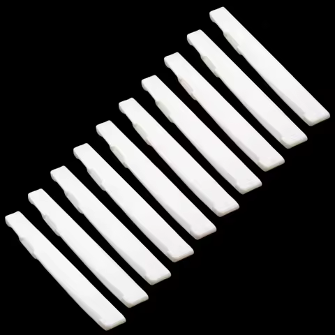 10x Guitar Bone Saddle Compensated Luthier Nut Bridge 74x3x9mm (2 13/16"x1/8"x3/8")