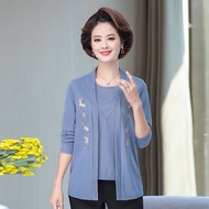 (LIQUIDATION) Middle-aged Style Two-Piece Jacket Sweater AL81