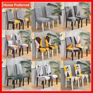 Chair Cover Dining Set Stretchable (2pcs Per Set) Printing Elastic Comfortable for Indoor Dining Room