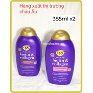 [made in Germany, buy in Germany] bag of 2 bottles of Collagen Biotin OGX shampoo and conditioner to