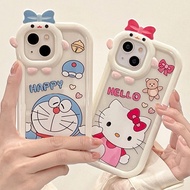 Case OPPO A92 A93 A94 A95 A74 A78 5G A32 A33 A53S A53 2020 F11 R15 R17 Casing Couple Cartoon Phone Case Bow-knot Little Monster Lens Doraemon Hello Kitty Soft Cover