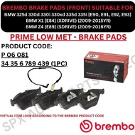 BREMBO GENUINE DISC BRAKE PAD (FRONT, REAR) FOR BMW 325d 330d 330i 335d 335i [E90, E91, E92, E93] / 