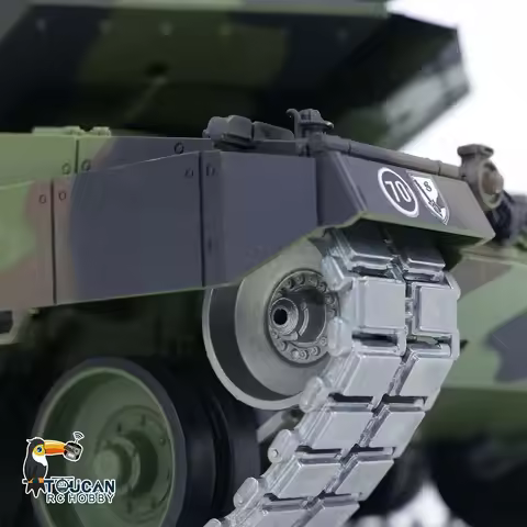 HENG LONG 1/16 Scale 7.0 Upgraded Metal Ver Leopard 2A6 RC Tank 3889 Metal Tracks Gearbox Road Wheel