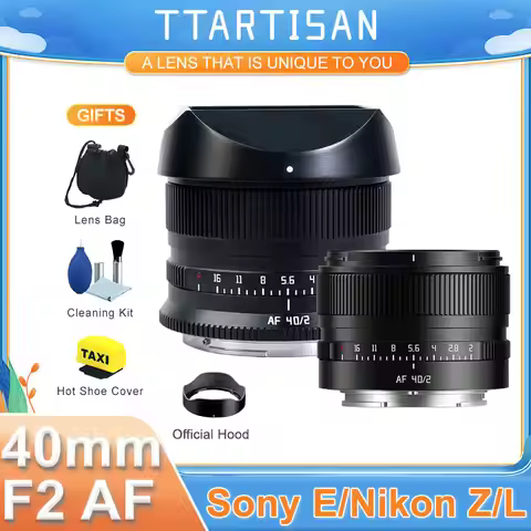 TTArtisan 40mm F2 Full Frame Auto Focus AF Large Aperture Lens for Sony E FE Nikon Z L mount A7CII A