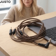 JUSTO OFC Core, Male Plug and Play 3.5mm to Dual 3.5mm Jack Male Cord, Wide Compatibility 1.2m Headp