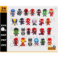 Superhero Vector SVG Bundle, clipart, eps, png, dxf, pdf, Layered digital file