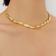 Dusha.gang _ Pure Steel Necklace Cross Winding Blade Clavicle Necklace. 2 Colors-Dusa Jewelry