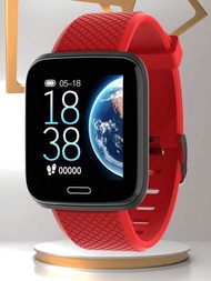 1入組矽膠帶防水方形錶盤智能手錶帶