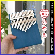 Đàn kalimba 17 phím màu xanh QUYNHLEMO hình chữ nhật tặng kèm phụ kiện.