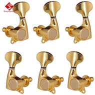 Sharprepublic 6pcs Key Peg Mechanical Tuner String Tuner for Folk Acoustic Electric Guitar Golden 3R