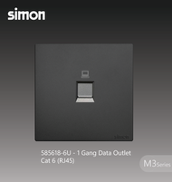 SIMON[European Brand] M3 Series Black Switch / Switches & Socket Outlet  1 Gang TV Outlet 1 Gang Ast