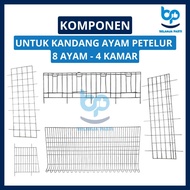 Laying Hen Cage Components containing 8 Chickens and 4 Rooms - Sold Separately