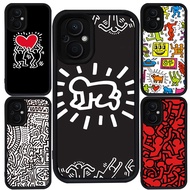 Case for OPPO Reno 7Z 7 8Z 8 Find X5 Lite 5G Black Silicone M-101 Keith Haring