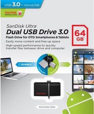 SanDisk Ultra Dual OTG USB 3.0 16/32/64GB Flash Drive SDDD2 Transfer Files Easily Android Smartphone