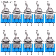 【Louisheart】 10pcs DPDT Mini Toggle Switch 2pin 2 Position ON/Off Miniature Toggle Switch 6A 125V To