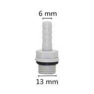 10 Pcs 1/4"Thread to 6/8/10/12mm Barb Straight Connector Plastic-Steel Hose Joint