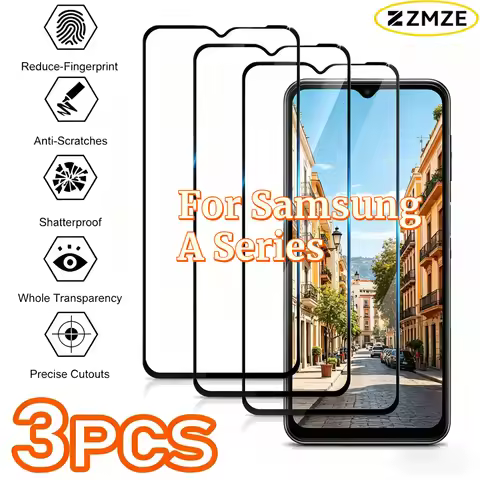3PCS Protective Glass For Samsung Galaxy A05 A15 A25 A35 A55 A04 A71 A90 A34 Screen Protector For Sa