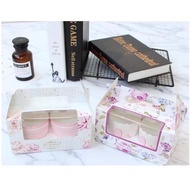 BB-147 (5pcs) Floral 2 Cavity Muffin Packaging Box With Handle (Pink/Purple/Bicycle/Cat/Rabbit)