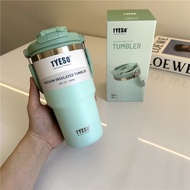 TYESO NEW CAP แก้วน้ำหูหิ้ว สแตนเลส 304 ขนาด 600-1200ml ฝาคลิกเปิดง่าย ถอดล้างได้ มีให้เลือก 5สี
