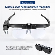 4.5X Magnifying Headset with L-ED Light Magnifying Glass USB Rechargeable Lighting Magnifier LED Hea