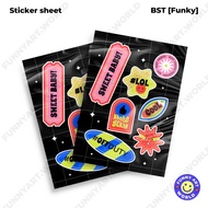 Waterproof glossy Sticker - Sticker Collection [Funky] 2 Sheets A6 | FunnyArt.World