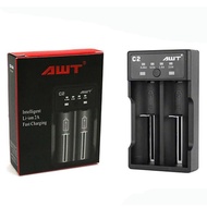 Charger AWT C2 Fast Charging - Best Charger Batre 2 Slot Battery 18650 Vape Vapor