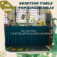 Skirting Meja Table Box Pleat Langsir Kabinet Dapur Skirting Table Top Dapur JC Material.