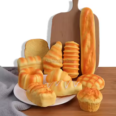 1pcs Artificial Simulation Bread Fake Food Model French Baguette Toast Cake Bakery Kids Play Kitchen