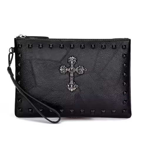 Fashion Soft PU Leather Men Day Clutch High Quality Durable Business Men Clutch Bag Casual Patchwork