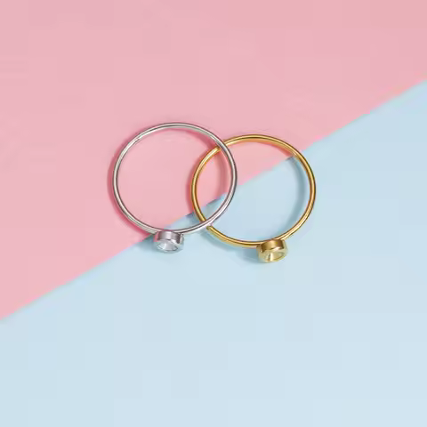 New 304 Stainless Steel 20pcs Fit 3mm Crystal Round Ring Settings #6 #7 #8 #9 Cabochon Base Cameo Bl