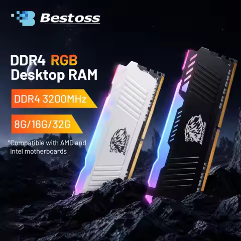 Bestoss RGB Memoria DDR4 8GB 16GB 32GB(2x16GB) XMP 2.0 3200MHz CL18 288pin 1.2V Dual-channel DIMM Me