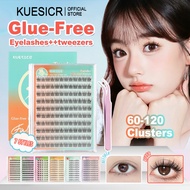 [Free Tweezer] 100-120 Cluster Glue-Free False Eyelashes Self-Adhesive Reusable No Need Glue Lashes