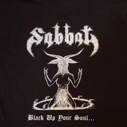 SABBAT Black Up Your Soul T-Shirt Short Sleeve Cotton Black Men S to 5XL BE972